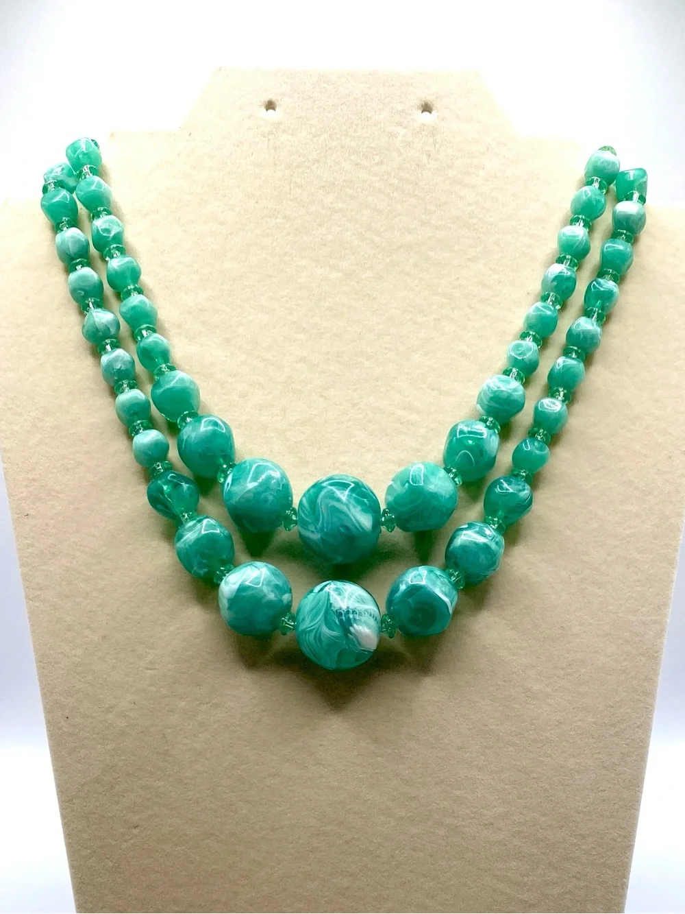 Vintage Turquoise Beaded Double-Strand Necklace